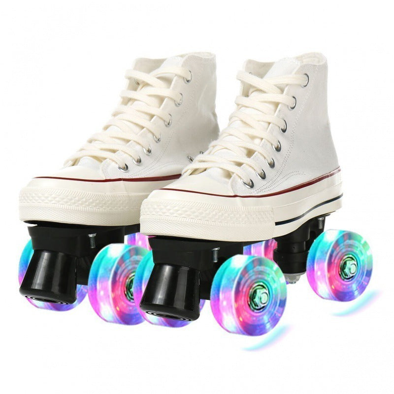 Adult Canvas Four-wheel Roller Skates For Men And Women