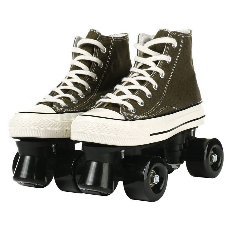 Adult Canvas Four-wheel Roller Skates For Men And Women